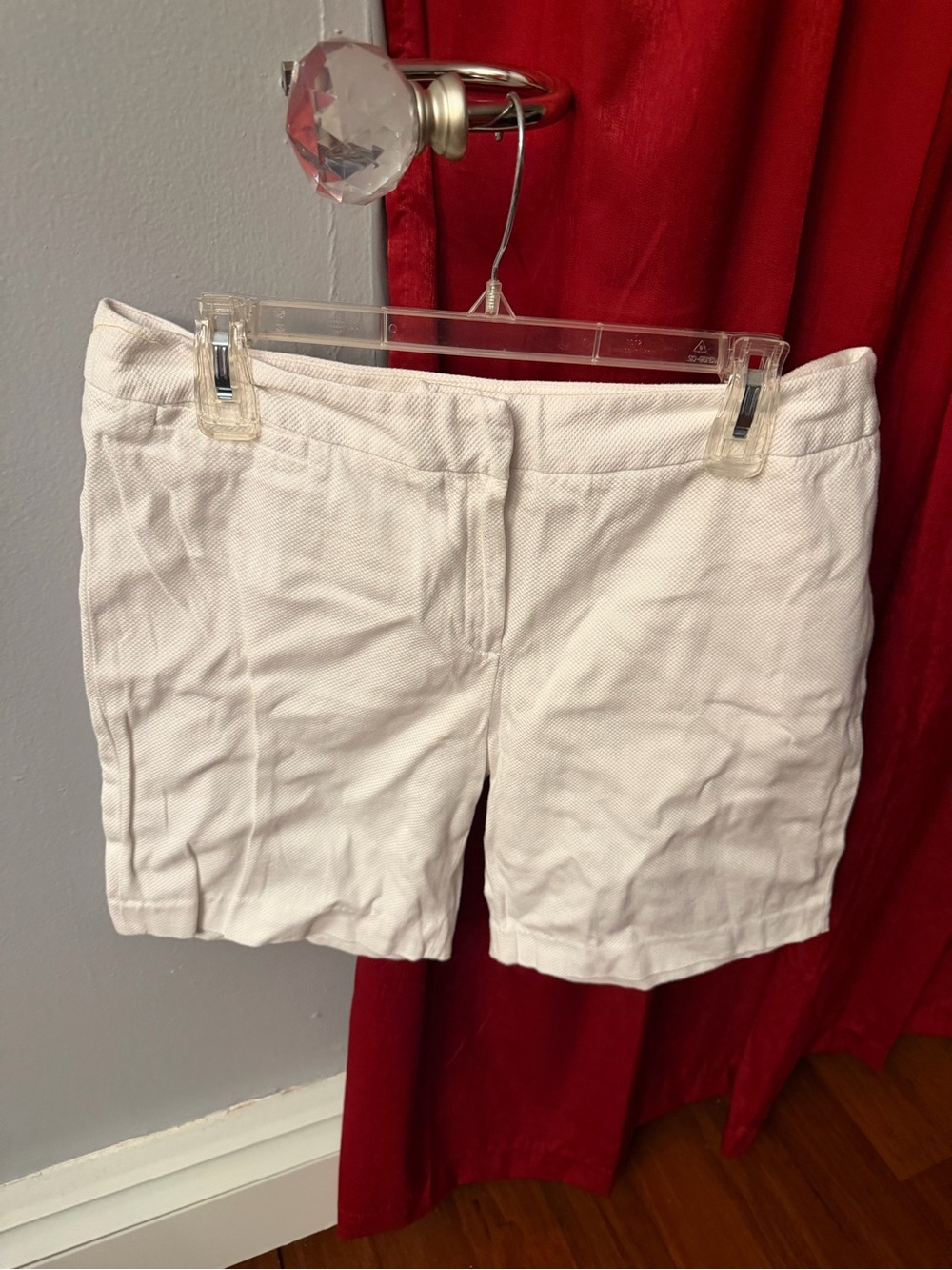Susan Bristol White Textured Bermuda Shorts